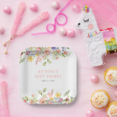Assiettes En Carton Fleur sauvage Boho Field Baby shower neutre selon  (Fête)