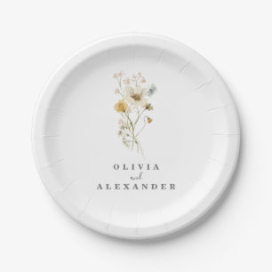 Assiettes En Carton Fleur sauvage Boho jardin fleuri