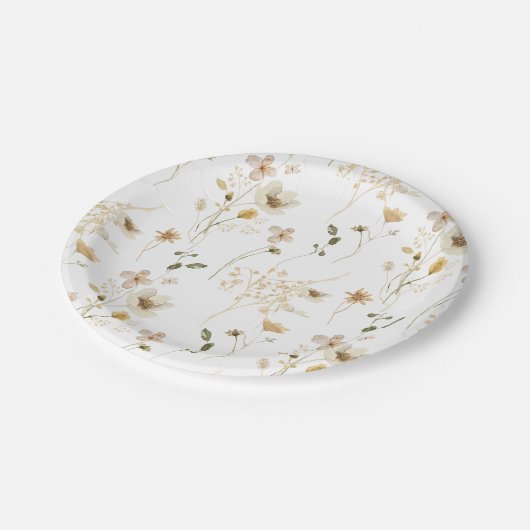 Assiettes En Carton Fleur sauvage Boho jardin Floral nuptiale (Angle)
