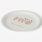 Assiettes En Carton Fleur sauvage Boho moderne 2e anniversaire (Angle)