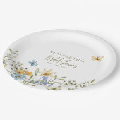 Assiettes En Carton Fleur sauvage boho printemps personnalisé douche n (Angle)
