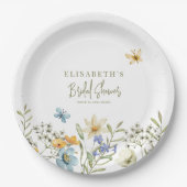 Assiettes En Carton Fleur sauvage boho printemps personnalisé douche n (Devant)