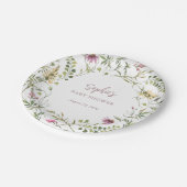 Assiettes En Carton Fleur sauvage botanique | Baby shower élégant (Angle)