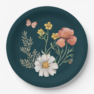 Assiettes En Carton Fleur sauvage botanique Boho
