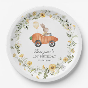 Assiettes En Carton Fleur sauvage Bunny Rabbit Carott Voiture Annivers