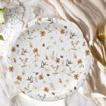 Assiettes En Carton Fleur sauvage chute Fête des mariées florale<br><div class="desc">Les fleurs sauvages tombent les plaques de papier de Fête des mariées florale. Éléments correspondants disponibles.</div>