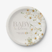 Assiettes En Carton Fleur sauvage Daisy Boho bébé dans douche fleurie (Devant)