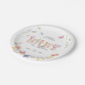 Assiettes En Carton Fleur sauvage d'aquarelle bébé en fleur Bienvenue (Angle)