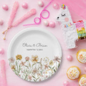 Assiettes En Carton Fleur sauvage d'aquarelle personnalisé Fleur de pr (Fête)