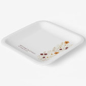 Assiettes En Carton Fleur sauvage d'automne Elegant Boho Mariage (Angulaire)