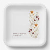 Assiettes En Carton Fleur sauvage d'automne Elegant Boho Mariage (Recto)