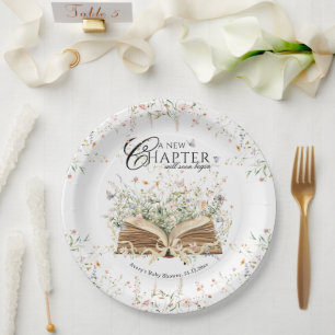 Assiettes En Carton Fleur sauvage de livre Un nouveau chapitre commenc