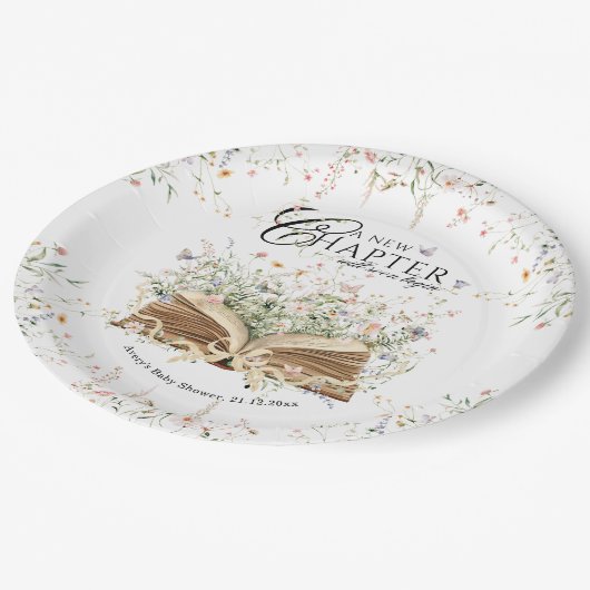 Assiettes En Carton Fleur sauvage de livre Un nouveau chapitre commenc (Angle)