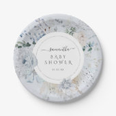 Assiettes En Carton Fleur sauvage d'hiver Elegant Baby shower Boho (Devant)