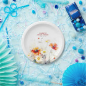 Assiettes En Carton Fleur sauvage élégant (Fête)