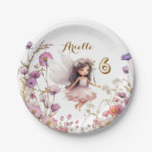 Assiettes En Carton Fleur sauvage fée lavender pixie anniversaire (Devant)