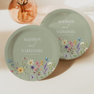 Assiettes En Carton Fleur sauvage Fleur Fleur Flore Jardin Mariage