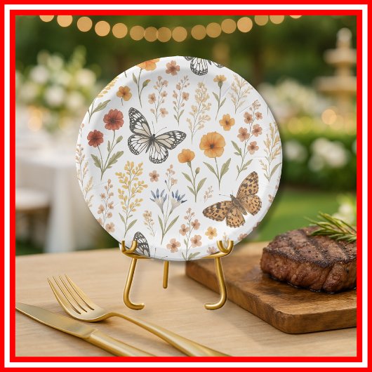 Assiettes En Carton Fleur sauvage Floral Boho