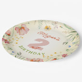 Assiettes En Carton Fleur sauvage Floral Girl's Two 2nd Second Birthda (Angle)