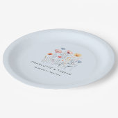 Assiettes En Carton Fleur sauvage frais | Mariage bleu (Angle)