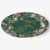 Assiettes En Carton Fleur sauvage Gold 'Fall in Love' Mariage élégant (Angle)