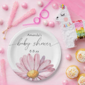 Assiettes En Carton Fleur sauvage marguerite rose - Baby shower (Fête)