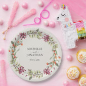 Assiettes En Carton Fleur sauvage Meadow Ecru Mariage (Fête)