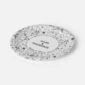 Assiettes En Carton Fleur sauvage Monochrome Mariage moderne (Angle)