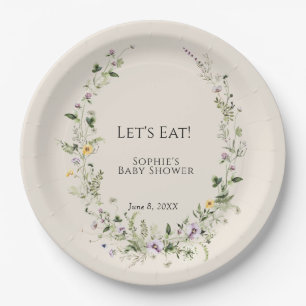 Assiettes En Carton Fleur sauvage Nature Little One Dans Le Baby showe