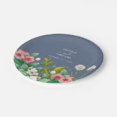 Assiettes En Carton Fleur sauvage Periwinkle Dusty Blue Mariage (Angle)