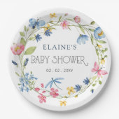 Assiettes En Carton Fleur sauvage Printemps fleurit Baby shower Floral (Devant)