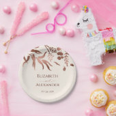 Assiettes En Carton Fleur sauvage Rose Gold Foil Mariage (Fête)