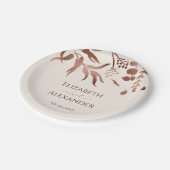 Assiettes En Carton Fleur sauvage Rose Gold Foil Mariage (Angle)