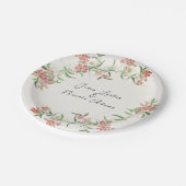 Assiettes En Carton Fleur sauvage rose Rose Spring Garland Mariage (Angle)