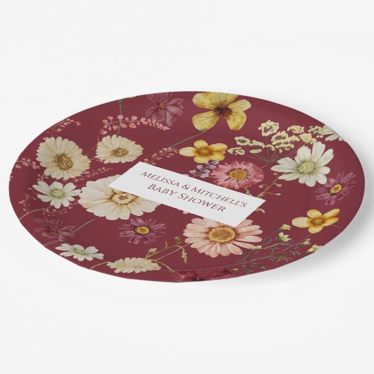 Assiettes En Carton Fleur sauvage rustique de Bourgogne (Angle)