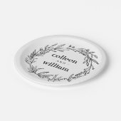 Assiettes En Carton Fleur sauvage rustique Mariage de couronne (Angle)