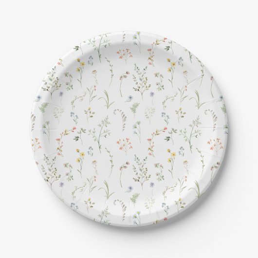 Assiettes En Carton Fleur sauvage rustique Mariage Fleur de prairie en (Devant)
