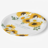 Assiettes En Carton Fleur sauvage rustique Tournesols Noms Date Mariag (Angle)