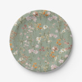Assiettes En Carton Fleur sauvage Sage Green Baby shower Boho En Fleur (Devant)