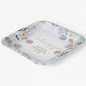 Assiettes En Carton Fleur sauvage Spring Floral Bleu n Fête des mariée (Angulaire)