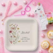 Assiettes En Carton Fleur sauvage Whimsical Baby In Bloom Bienvenue (Fête)