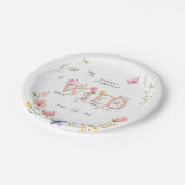 Assiettes En Carton Fleur sauvage Wild & Onederday 1er anniversaire (Angle)