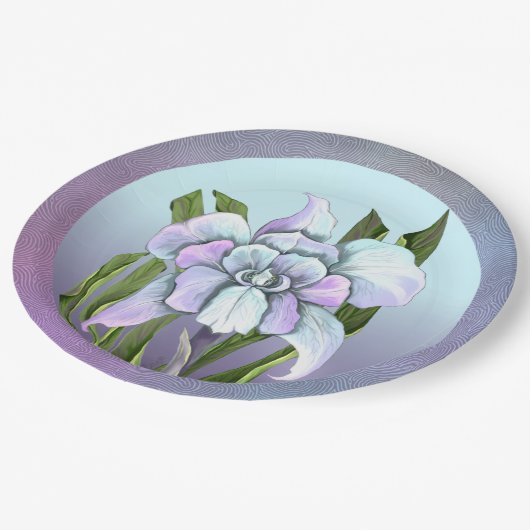 Assiettes En Carton Fleur Smeraldo (Angle)