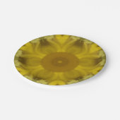 Assiettes En Carton Fleur soleil éclate dorée (Angle)