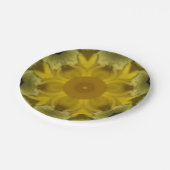 Assiettes En Carton Fleur soleil éclate dorée (Angle)