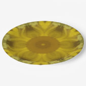 Assiettes En Carton Fleur soleil éclate dorée (Angle)