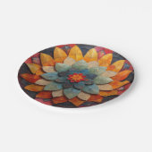 Assiettes En Carton Fleur texturée Mandala Art (Angle)