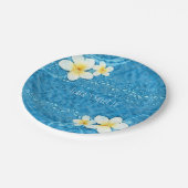 Assiettes En Carton Fleur Tropical Plumeria Bleu Summer Party (Angle)