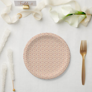 Assiettes En Carton Fleur utilitaire vintage années 40 pêche douce et