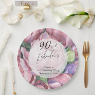 Assiettes En Carton Fleur vintage 90e fête d'anniversaire